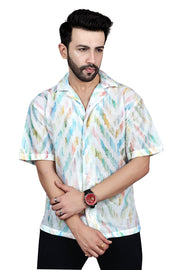 Color Splash Linen Half-Sleeve Shirt